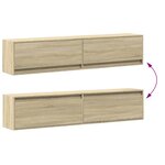vidaXL Meuble TV mural avec LED chêne sonoma 180x31x38 cm