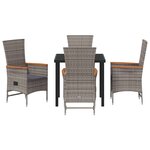 vidaXL Ensemble de salle à manger pour jardin 5 Pièces Gris Poly rotin