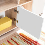 vidaXL Meuble TV mural avec lumière LED Chêne sonoma et blanc