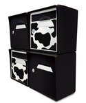 Pack de 4 boîtes aux lettres murales - 2x "Vachement belle" - 2x "Noir intense"