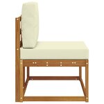 vidaXL Canapé d'extérieur en bout avec coussin Naturel 91 x 63 x 73 cm