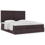 VidaXL Cadre de lit ottoman avec matelas marron foncé 160x200 cm tissu