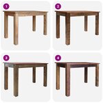 vidaXL Table à manger bois d'acajou massif 120x60x77 cm