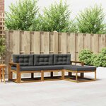 vidaXL Ensemble de canapés d'extérieur 4 Pièces Naturel et Anthracite