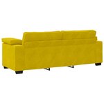 vidaXL Ensemble de canapés 3 Pièces avec coussins Jaune Velours