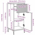 vidaXL Cabinet de salle de bain Chêne fumé 39.5 x 36 x 88 cm
