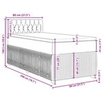 vidaXL Sommier à lattes de lit et matelas Noir 80x200 cm Velours
