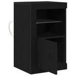 vidaXL Armoires de côté avec lumières LED 2 Pièces Chêne noir 41x37x67 cm