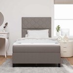 vidaXL Lit à ressorts avec matelas Taupe 120 x 200 cm tissu