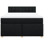 vidaXL Sommier à lattes de lit avec matelas Noir 140x200 cm Tissu