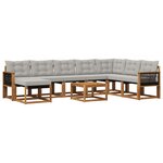 vidaXL Ensemble de canapés d'extérieur 9 pc Naturel et Gris clair