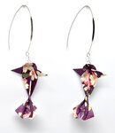 Boucles d'oreille papier origami carpe violet