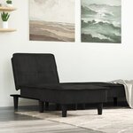 vidaXL Chaise longue noir velours