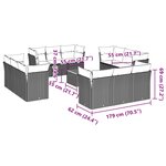 vidaXL Salon de jardin et coussins 13 Pièces mélange beige résine tressée