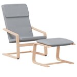 vidaXL Chaise de relaxation avec repose-pied Gris clair Tissu