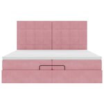 vidaXL Cadre de lit ottoman avec matelas rose 200x200 cm velours