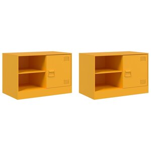 vidaXL Meubles TV 2 Pièces jaune moutarde 67x39x44 cm acier