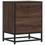 vidaXL Table de chevet chêne marron 40x31x50cm bois d'ingénierie métal