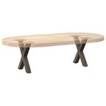 vidaXL Pieds de table basse en forme de X  2 pièces  acier naturel  37 x (30-31) cm