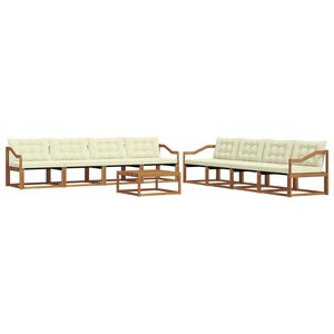 vidaXL Ensemble de canapés d'extérieur 9 Pièces Naturel et Crème