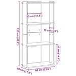 vidaXL Bibliothèque à 3 niveaux noir 60x30x120 cm bois d'ingénierie