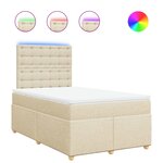 vidaXL Sommier à lattes de lit avec matelas Crème 120x200 cm Tissu