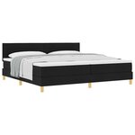vidaXL Lit à ressorts avec coussin Noir 200 x 200 cm tissu