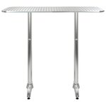 Vidaxl table de jardin argenté 120x60x(70-110) cm  aluminium