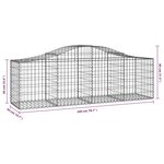 vidaXL Panier de gabions arqué 200x50x60/80 cm Fer galvanisé