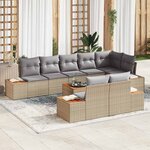 vidaXL Ensemble de canapé de jardin 9 Pièces beige et gris clair