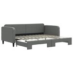 vidaXL Lit de jour avec gigogne sans matelas gris foncé 90x200 cm