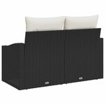 vidaXL Canapé de jardin avec coussin Noir 123 x 62 x 69 cm polyrotin