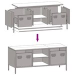 vidaXL Meuble TV noir 101 5x39x43 5 cm acier laminé à froid