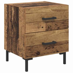 vidaXL Cabinet de chevet avec tiroir Bois ancien 40 x 35 x 47 5 cm