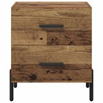 vidaXL Cabinet de chevet avec tiroir Bois ancien 40 x 35 x 47 5 cm