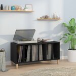 vidaXL Armoire à disques noir 100x38x48 cm bois d'ingénierie