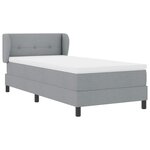 vidaXL Lit boxspring avec matelas Gris clair 100 x 200 cm tissu