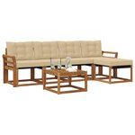 vidaXL Ensemble de canapés d'extérieur 6 Pièces Naturel et Beige