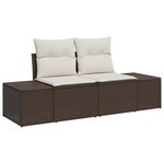 vidaXL Set de canapé de jardin 6 pièces avec coussins en rotin poly gris