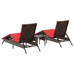 vidaXL Chaises longues lot de 2 avec table marron résine tressée