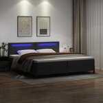 vidaXL Lit à ressorts avec matelas Noir 200 x 200 cm Simili cuir