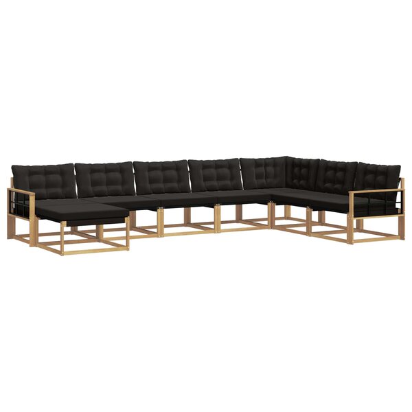 vidaXL Ensemble de canapés d'extérieur 8 pc Blanc et noir