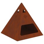 vidaXL Brasero Rouillé 50 x 50 x 51 cm Acier patiné