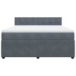 vidaXL Sommier à lattes de lit et matelas Gris foncé 180x200cm Velours