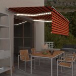 vidaXL Auvent manuel rétractable et store et LED 4 5x3 m Orange/marron