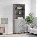 vidaXL Buffet haut Sonoma gris 69 5x34x180 cm Bois d'ingénierie