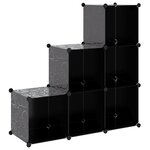 vidaXL Organisateur de rangement cube avec 6 compartiments Noir