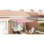 vidaXL Auvent Rétractable Rouge et Blanc 300 x 250 cm Polyester  Métal