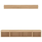 vidaXL Unités murales TV avec LED 5 Pièces chêne sonoma bois d'ingénierie