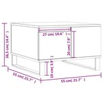 vidaXL Table basse gris béton 55x55x36 5 cm bois d'ingénierie